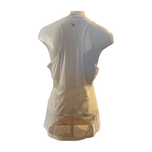 Lululemon Mesh In Motion Racerback White Perforated Cut Out Tank - Picture 2 of 3